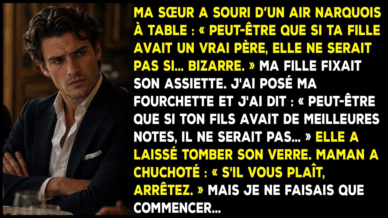 « Tu devrais peut-être lui donner des cours de rattrapage… avec ton salaire. » Ces mots de ma sœur, prononcés devant toute la famille pendant ce déjeuner du dimanche, ont figé l'air autour de la...