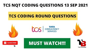 TCS NQT Coding Question Asked On 13 Sep 2021 | TCS-NQT Programming Questions | Must Watch Video