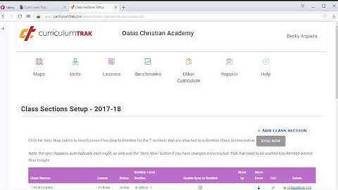 Lesson Planner  - Syncing Individual Classes with RenWeb