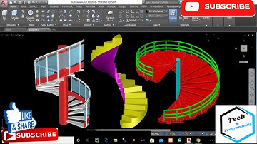 How to Create 3D Circular Stair in AutoCAD2018|| Step by Step || Tech&Programming