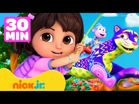 Dora | Maratona de Ação de Dora TOTALMENTE NOVA! 🐆 Compilação de 30 Minutos | Nick Jr. em Português