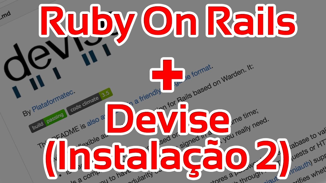 Ruby On Rails para Iniciantes - Intalação do Autenticador de Usuários 2 (Devise)