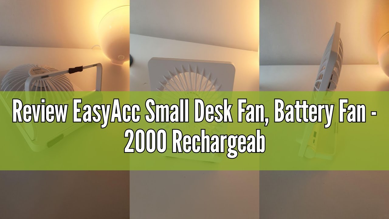 Produktrecension av EasyAcc 12 timmars uppladdningsbar minibordsfläkt, tyst, bärbar fläkt, 4-växlad