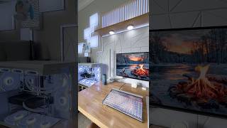 Cozy Desk Setup #fluxkeyboard #whitepcbuild