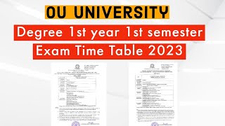 OU University Degree 1st Year 1st semester Exam Timetable 2023 || OU degree 1st sem Exams timetable