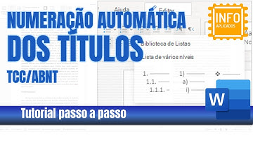 [Word] Numerar automaticamente os títulos de um TCC