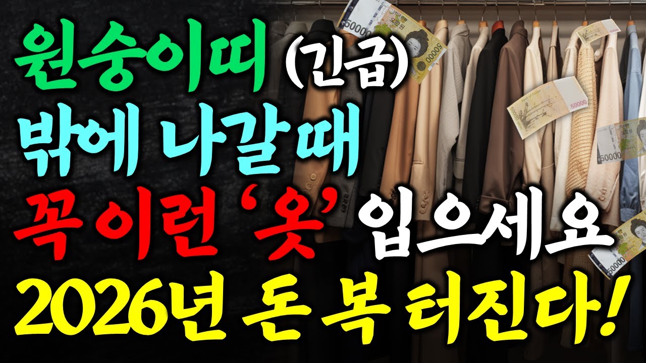 원숭이띠는 반드시 이런 옷을 입어야 합니다 꼭 이런 옷 입고 나가세요 입는 순간 금전운 들어온다 2026년 원숭이띠 옷차림 운세 금전운 원숭이띠운세