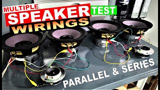 SPEAKER TEST WIRING IN PARALLEL & SERIES CONNECTIONS - W/ 4 CROWN SPEAKERS & 2 DAI-ICHI TWEETERS