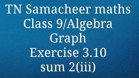 Sum 2 iii Exercise 3.10 Class 9 Graph Algebra TamilnaduSamacheer maths Nithyaganesh Maths