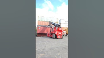 Kalmar Reach stacker with a tilting spreader for container handling#reach #automobile #driving