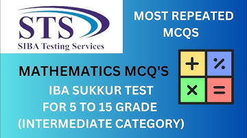 sts screening test most repeated mcqs of maths with solution|IBA sukkur university bps 5 to 15 grade