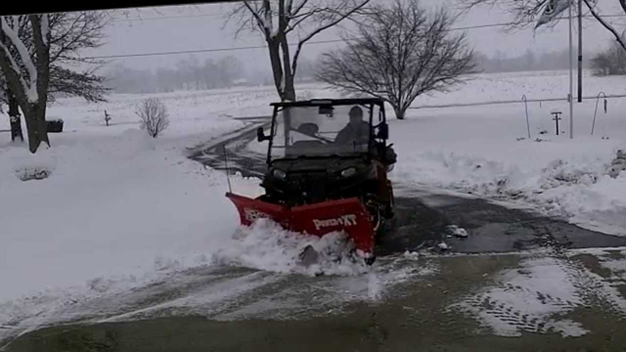 Boss plow on a Polaris Ranger 800 HD YouTube