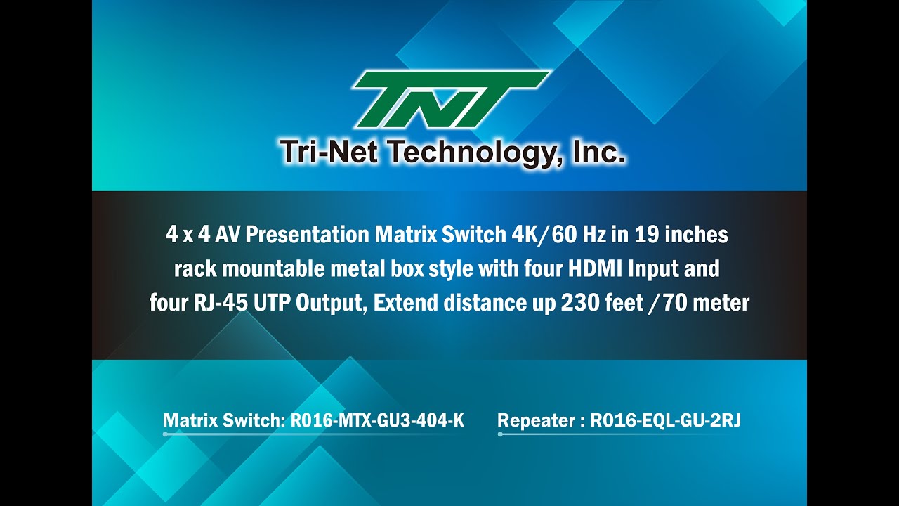 4x4 HDMI 4K/60Hz A/V Presentation Matrix Switch Extender Up To 230 feet/70 meter