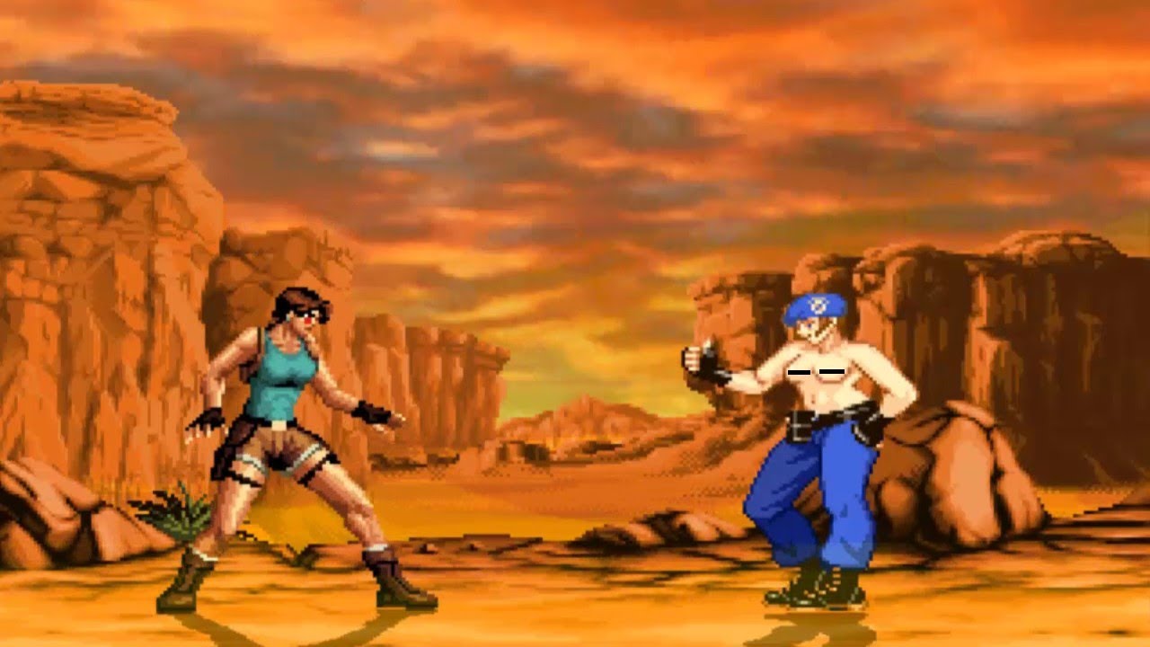 LARA CROFT vs JILL VALENTINE - High Level Gameplay - Mugen