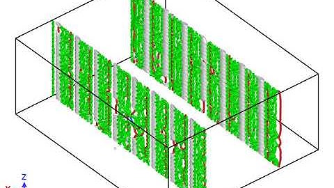 Collision cascade (irradiation) of high angle grain boundary with 112 tilt axis