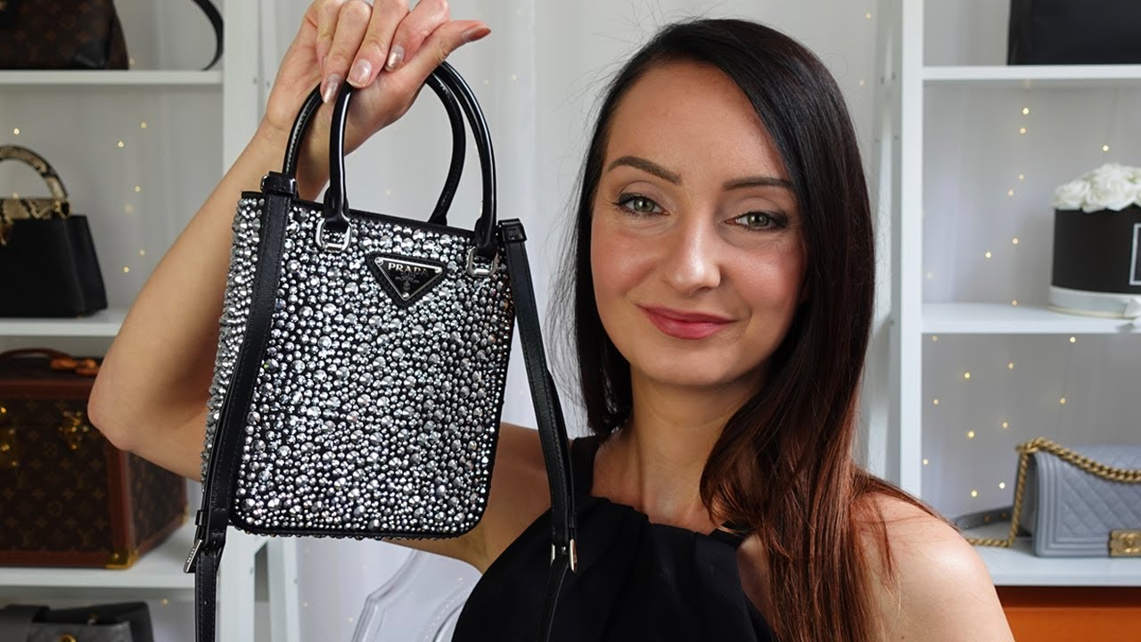 BEST DESIGNER CRYSTAL BAG? 😯 Prada Crystal Shopper Tote Bag Review 