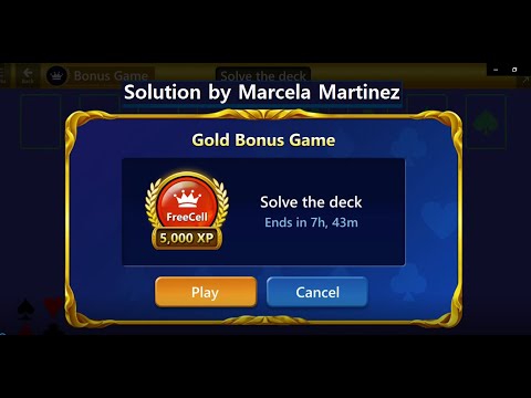 Gold Bonus Game | FreeCell 1 Rewards XP | Micosoft Solitaire Collection