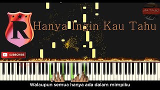 HANYA INGIN KAU TAHU - REPVBLIK ( Piano in G Nada COWOK ) | Piano Cover Instrumental | Karaoke