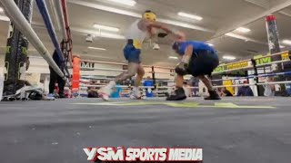 Curmel Moton Blasts opponent with Rapid Fire combinations during Intense Sparring session