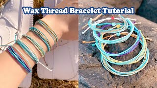 Waxed Thread Bracelet TUTORIAL, DIY for beginners, Easy pattern STEP BY  STEP