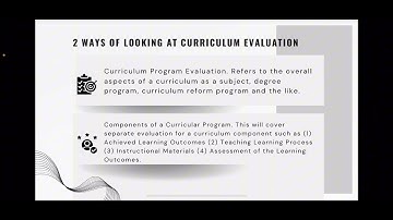 Chapter 4: Curriculum Evaluation