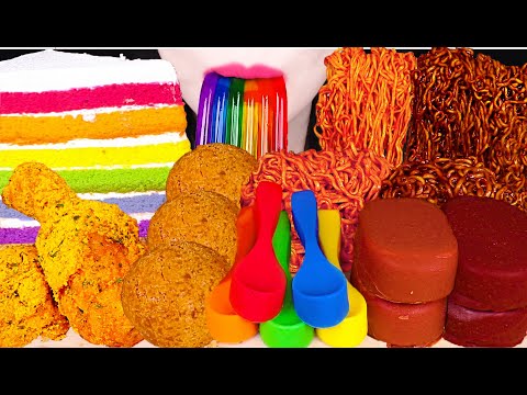 MOST POPULAR FOOD <strong>FOR</strong> ASMR *RAINBOW FOODS, BLACK <strong>BEAN</strong> NOODLES, SPICY NOODLES, CHICKEN, CHEESE BALL