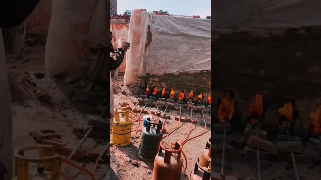 Bricks Kiln Fire 🔥 start with LPG Gas #bosalbricks