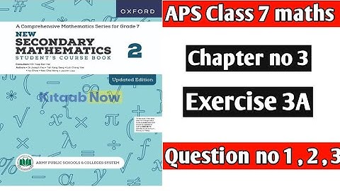 Exercise 3A || Question no 1, 2 , 3 || Oxford secondary mathematics book 2