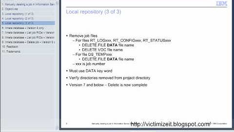 Manually Deleting A Job in Information Server DataStage