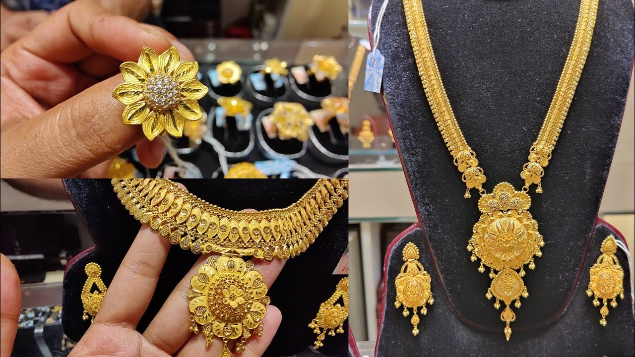 সোনার নেকলেস+কানেরদুল হাল্কা ওজনের 