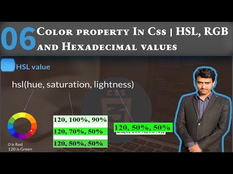 Color property In Css | HSL, RGB and Hexadecimal values