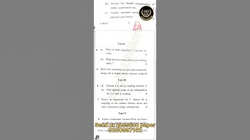 CRSU B.Sc 6th sem Physics atomic and molicular spectroscopy examination 2022