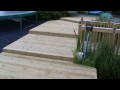 Decking construction around existing pond