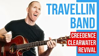 Travelin Band ★ Creedence Clearwater Revival ★ Acoustic Guitar Lesson [with PDF]