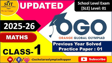 Class 1 Math OGO |Orange Global Olympiad Previous Year Solved Paper 1 | OGO Olympiad  | SLE level 1