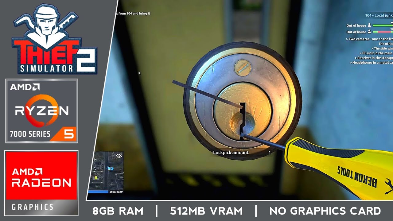 AMD Ryzen 5 7430U with Radeon Graphics | Thief Simulator 2