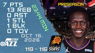 Information Khaman Maluach Player Full High Lowlights vs JAZZ 16 10 2026 NBA PRESEASON Game News