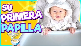 BEBÉ COME PAPILLA por PRIMERA VEZ  + REACCIÓN   | Familia Carameluchi ‍‍‍