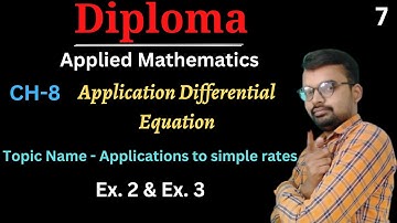 Applications to rates chapter 8 | Application of differential equation | Diploma first year maths 1