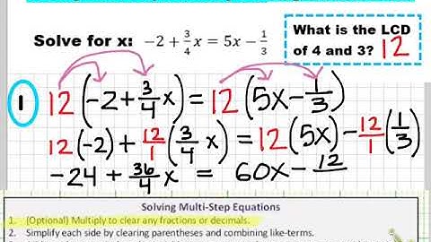 Solve a linear equation by clearing Fractions first