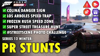 How to complete Super Street Treasure Hunt and beat all PR Stunts (Forza Horizon 5 S12 Winter)