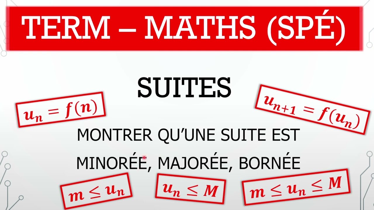 Term (Spécialité) - Maths - M.1.4 - Montrer qu'une suite est minorée, majorée, bornée