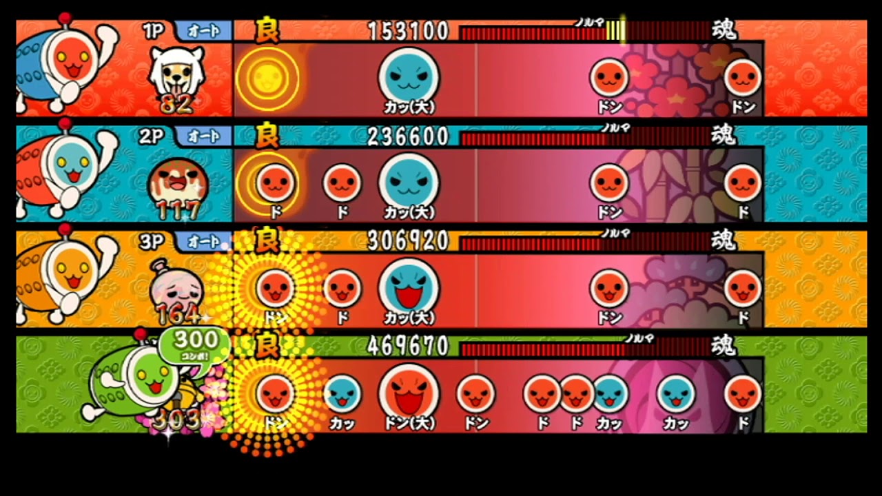 【太鼓の達人 Wii5】モンスターハンター3(トライ)G メドレー【全難易度同時再生】