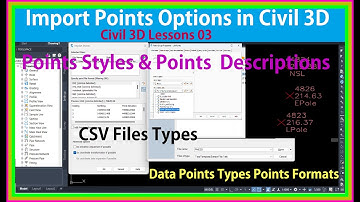 Import Points Option in Civil 3D. | How to import survey data in civil 3d.| Points Descriptions