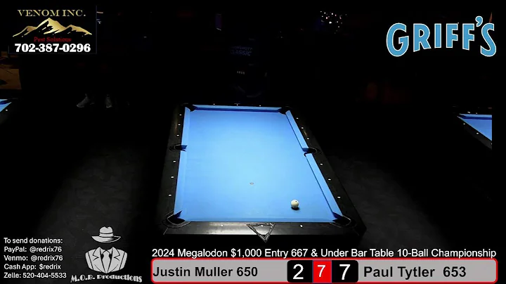 2024 Megalodon $1,000 Entry 667 & Under Bar Table 10-Ball Championships at Griffs in Las Vegas