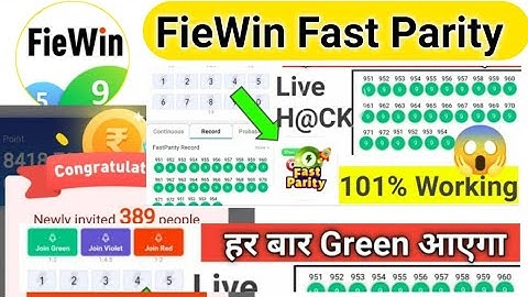 FieWin Fast Parity Game 100% Winning Trick | FieWin App Unlimited Trick |Fiewin new tricks