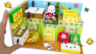 #diy DIY Miniature Sanrio pochacco Boardhouse♥Cute pochacco Figure , Bedroom, Kitchen, livingroom~♥