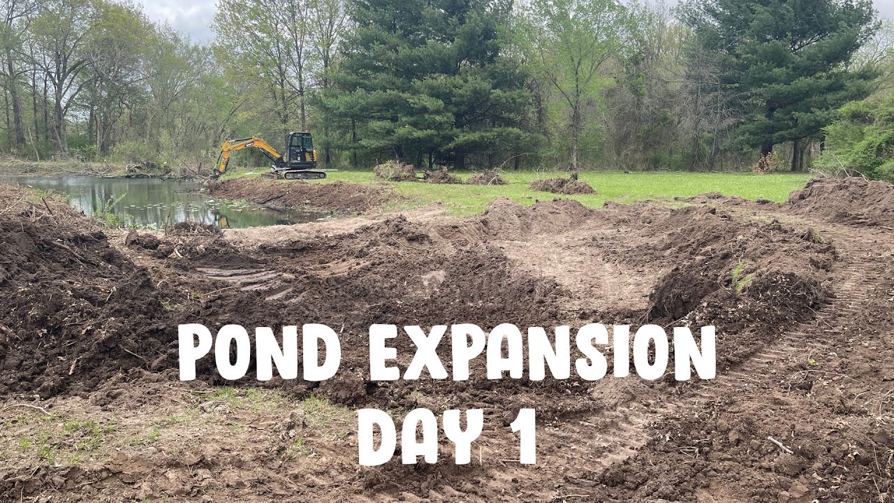 Pond Clean up/Expansion with the Sany SY50U (Day 1) YouTube