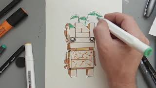 How to Sketch#LEGO BrickHeadz#Groot