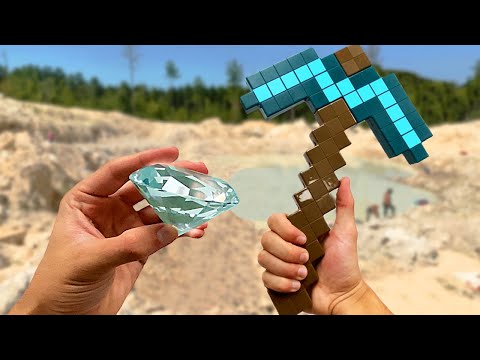 I mined a real diamond using ONLY a toy minecraft pickaxe...